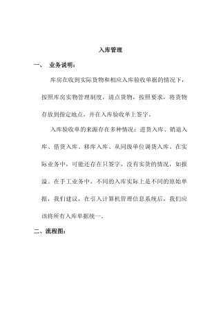 标准流程——出入库管理