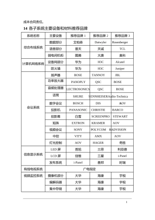某项目招标技术标准与要求