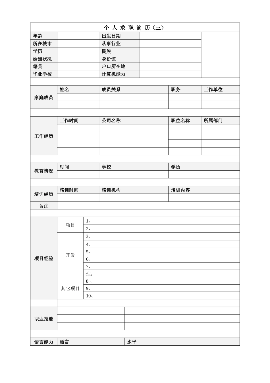 个人简历模板_第3页