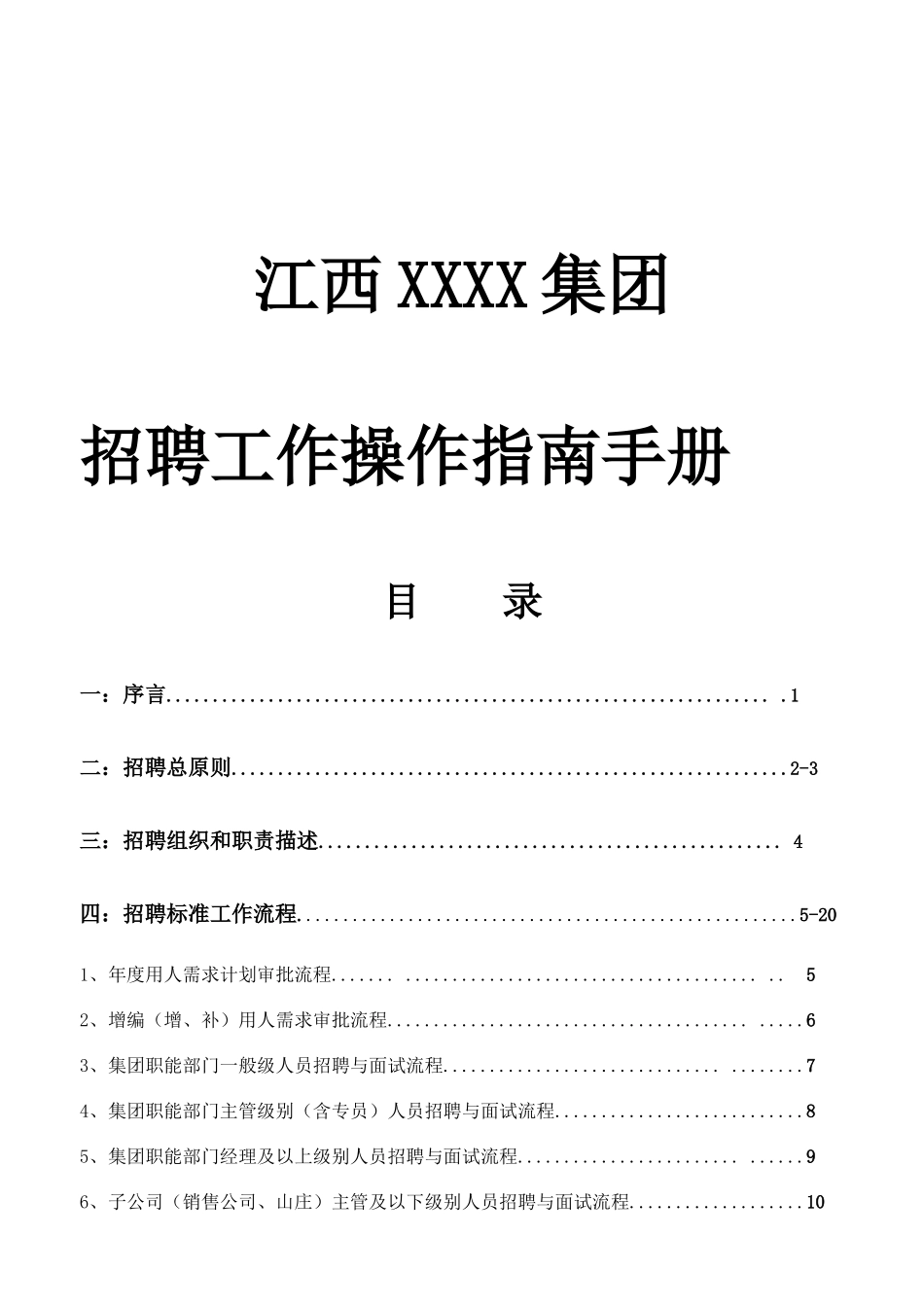 江西XXXX集团招聘工作操作指南手册_第1页