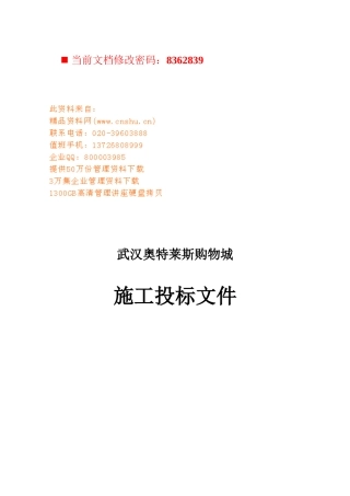 某项目施工投标书