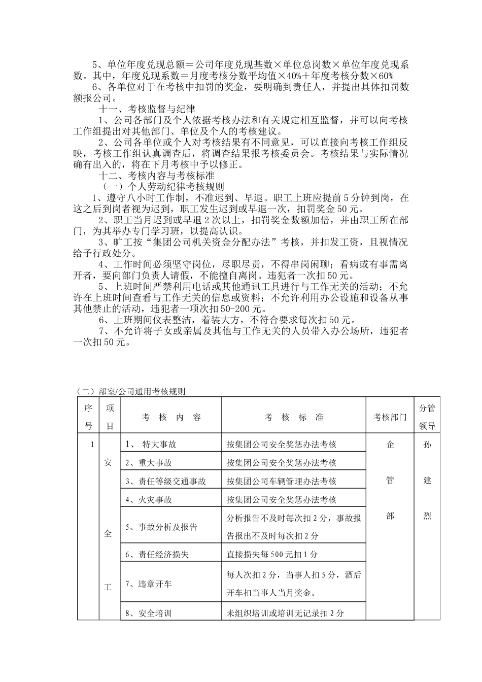 集团公司职能部门与部分业务部门子公司绩效考核方案_第3页