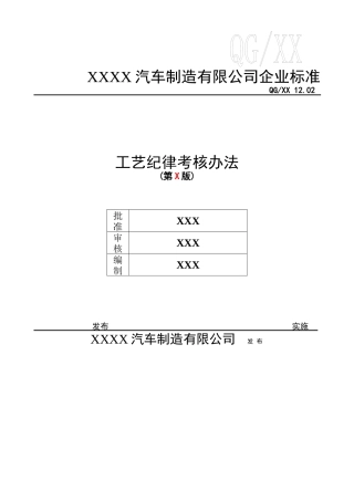 工艺纪律考核办法