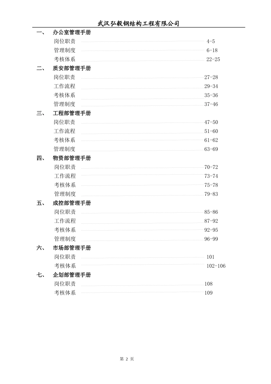 某钢结构工程有限公司管理手册_第2页