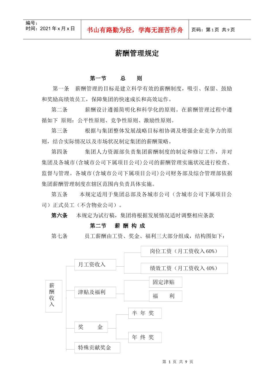 某集团公司薪酬管理方案_第1页