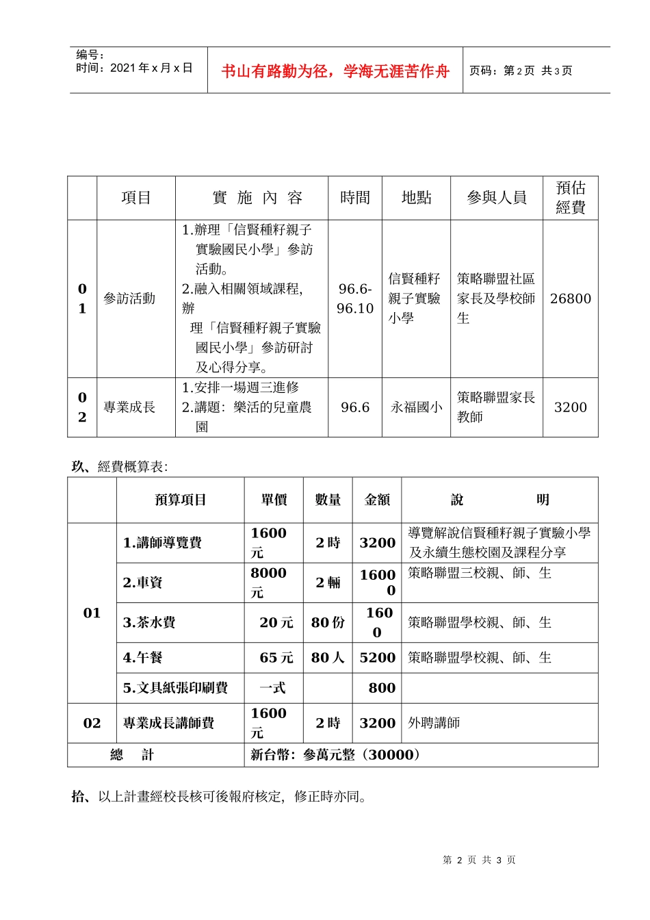 桃园县大溪镇永福国小九十六年绿色中心学校策略联盟_第2页