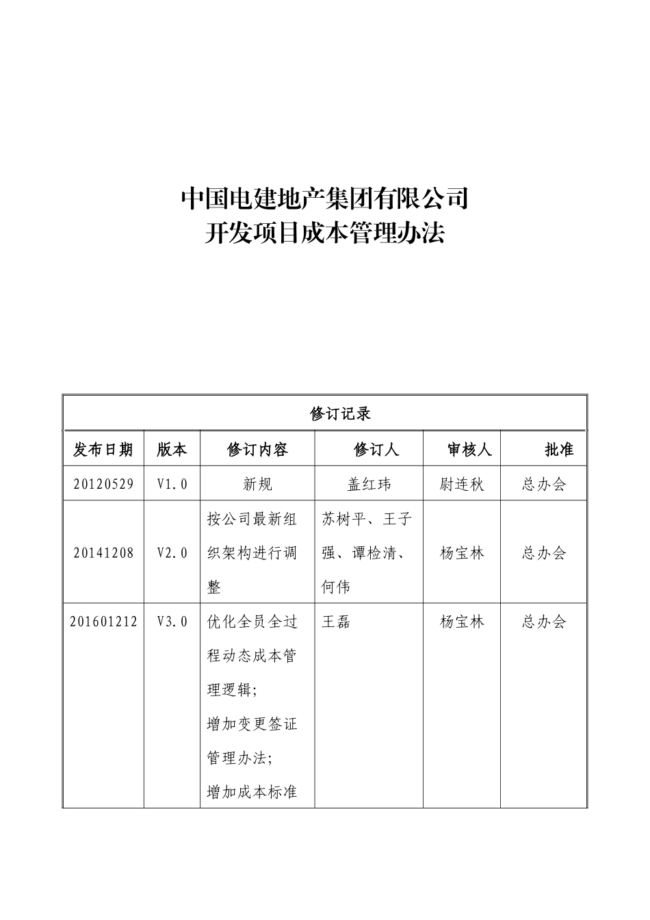 某集团开发项目成本管理办法_第1页