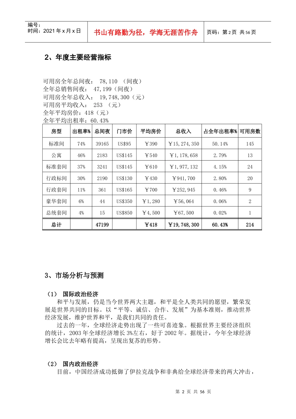 某饭店年度市场营销计划书_第2页