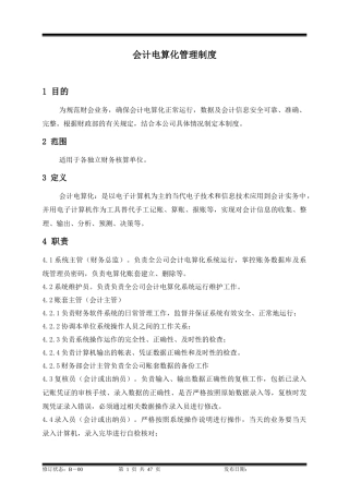 某集团控股公司财务部会计电算化管理制度