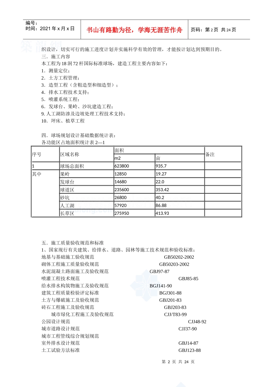 某高尔夫球场建造施工组织设计方案_第2页