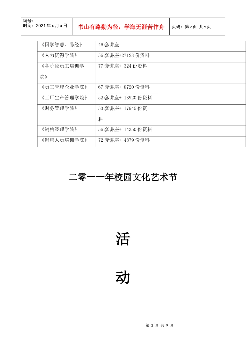 校园年度文化艺术节活动策划方案_第2页