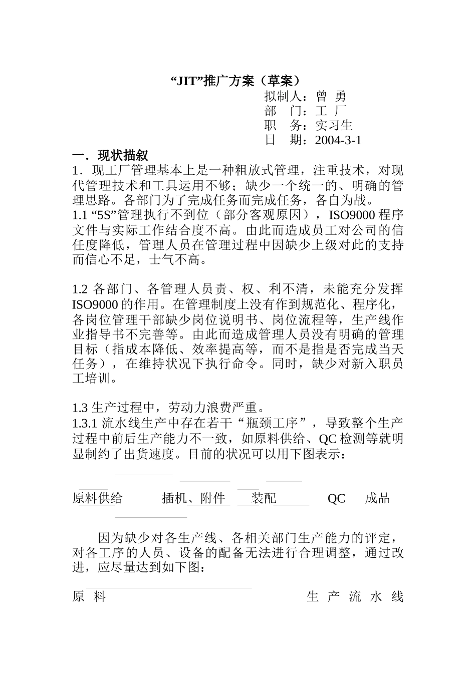 JIT精益生产推行方案_第1页