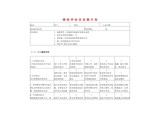 绩效评估及发展计划