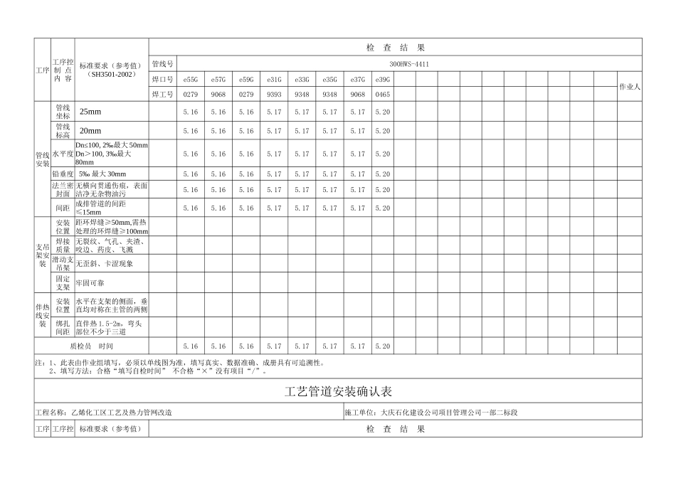 工艺管道安装确认表_第3页
