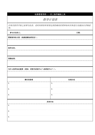 哈佛管理导师——员工指导辅助工具