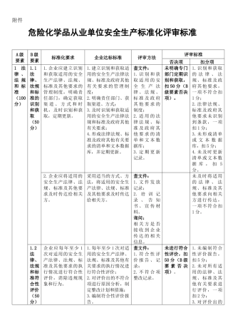 危险化学品从业单位安全生产标准化评审标准 文档
