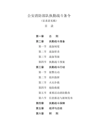 公安消防部队执勤战斗条令（31页）