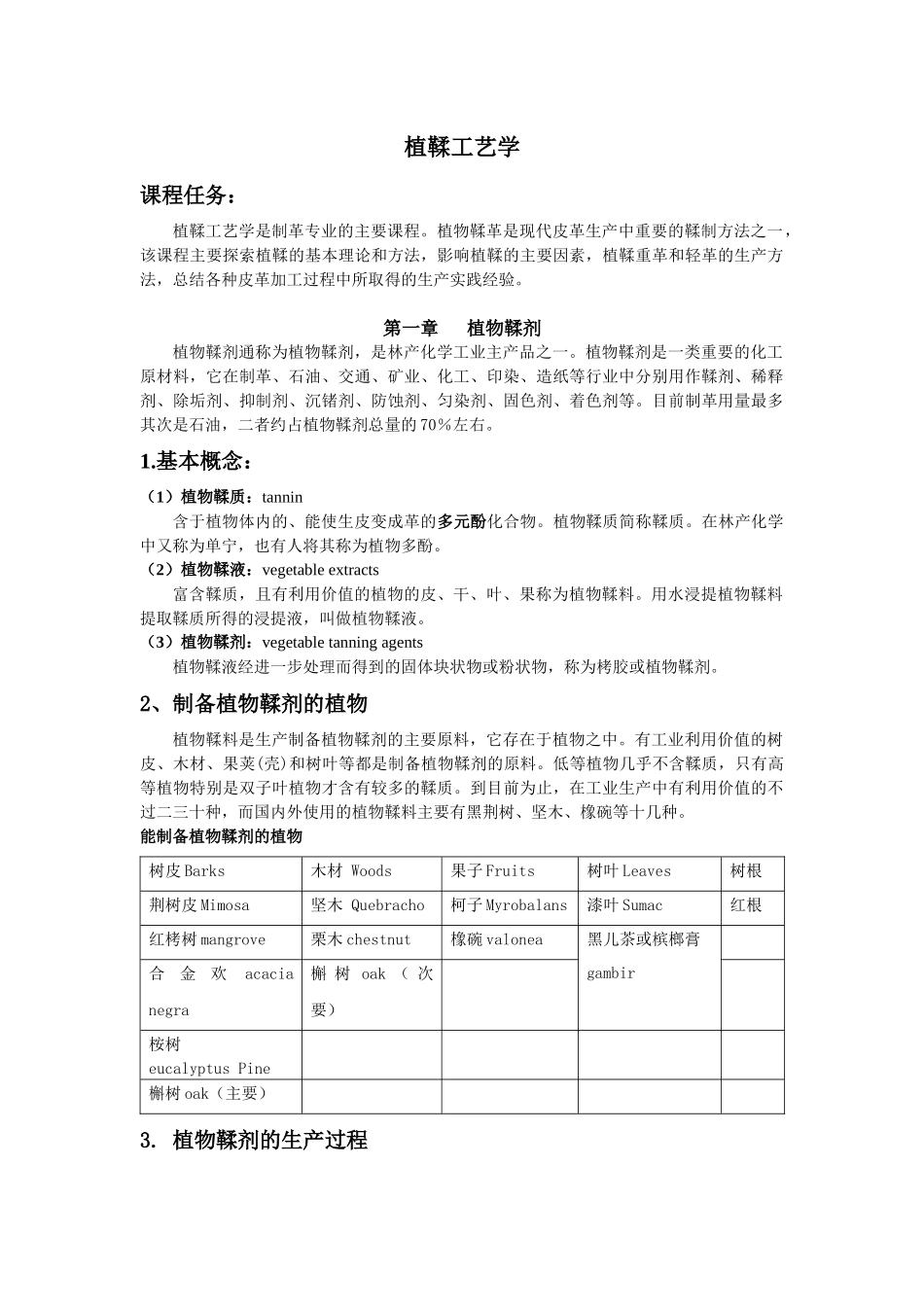 植鞣工艺学简易教材_第1页