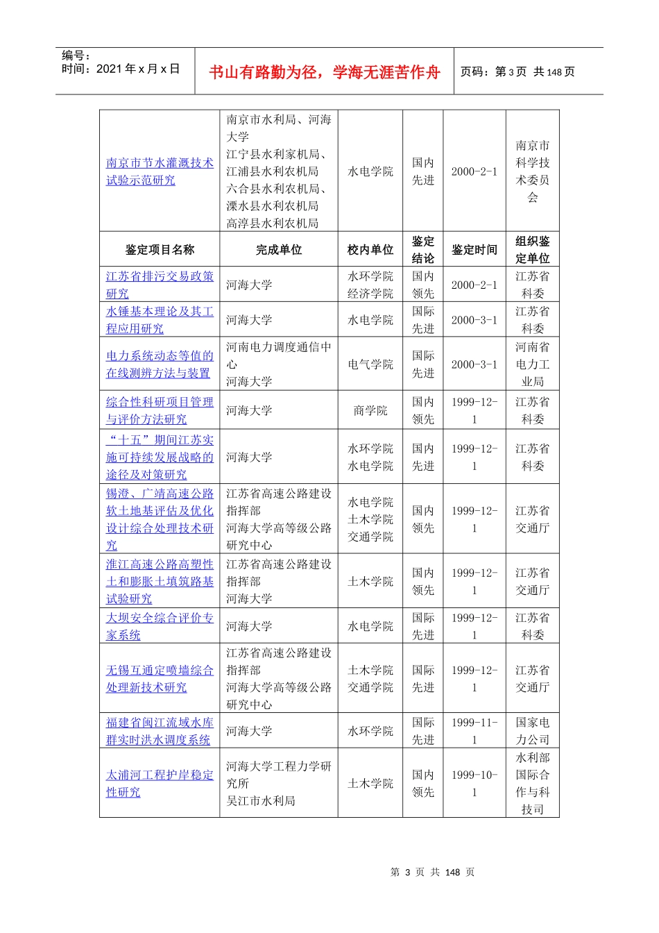 河海大学鉴定项目一览表_第3页