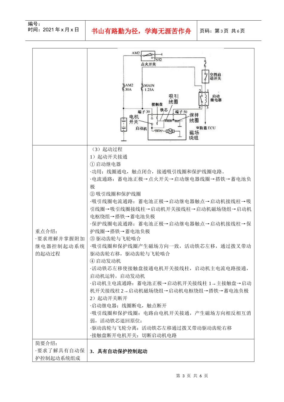 汽车运用与维修专业教案_第3页