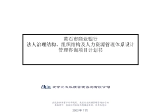 法人治理结构、组织结构及人力资源管理体系设计