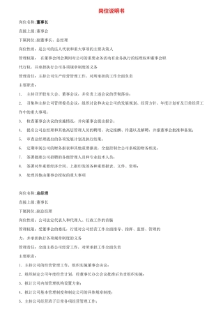 公司岗位说明书全集