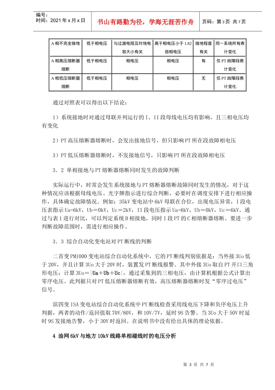 油网35kV变电站电压异常现象分析_第3页