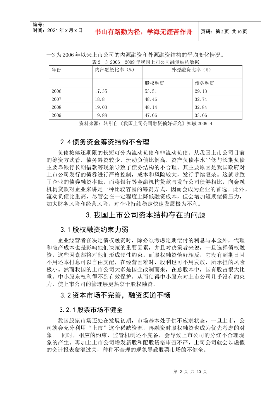 浅析我国上市公司资本结构优化（DOC13页）_第3页