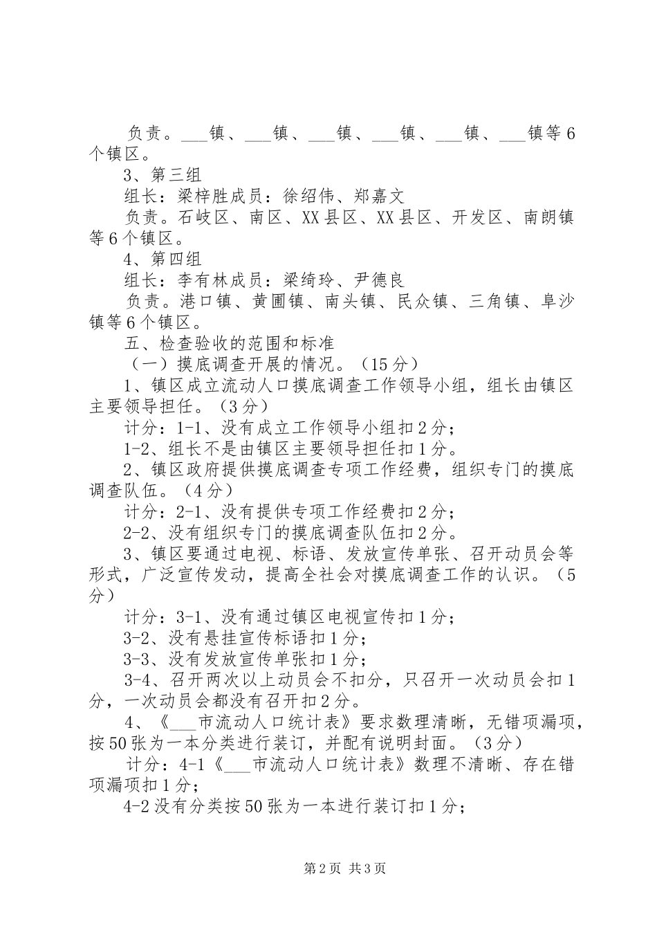 市流动人口摸底调查工作检查验收实施方案 _第2页