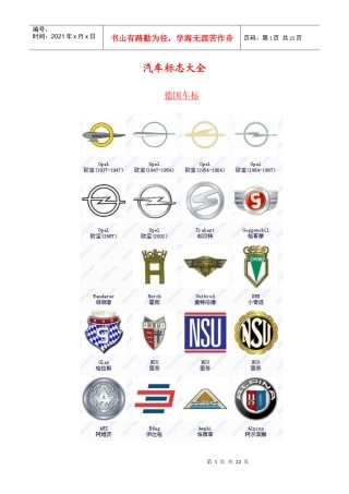 汽车标志大全[按国家分类]