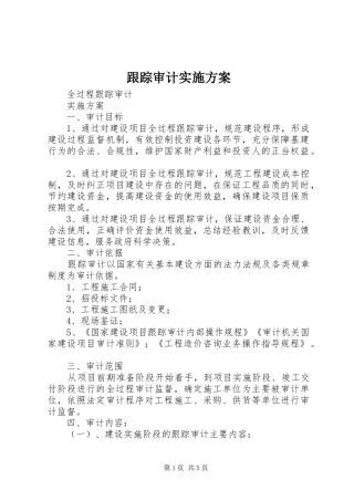 跟踪审计方案 