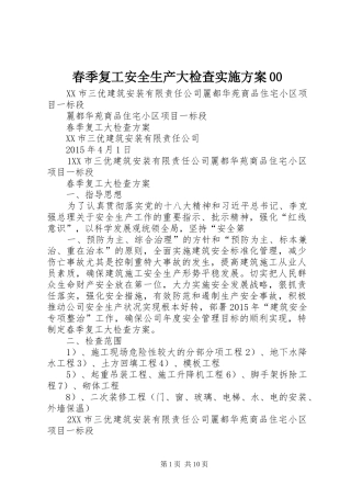 春季复工安全生产大检查方案00 