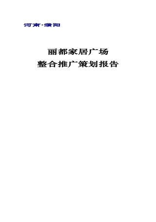 河南濮阳市丽都家居广场策划方案
