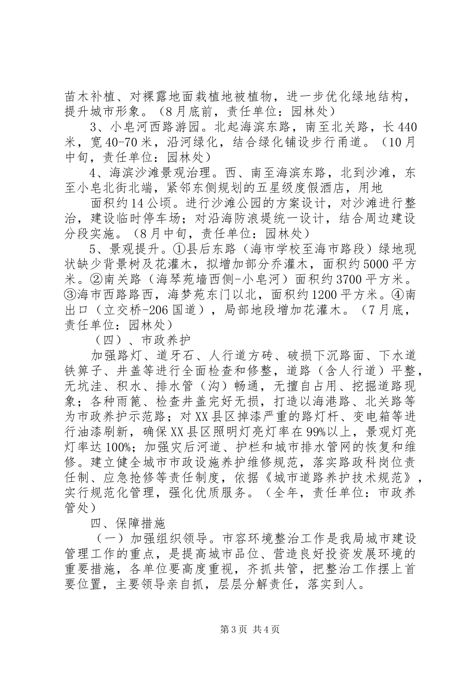 XX市中心XX县区市容市貌综合整治工作方案 _第3页