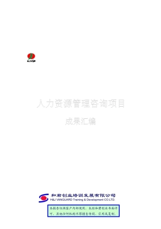 泰山生力源人力资源管理咨询项目成果汇编