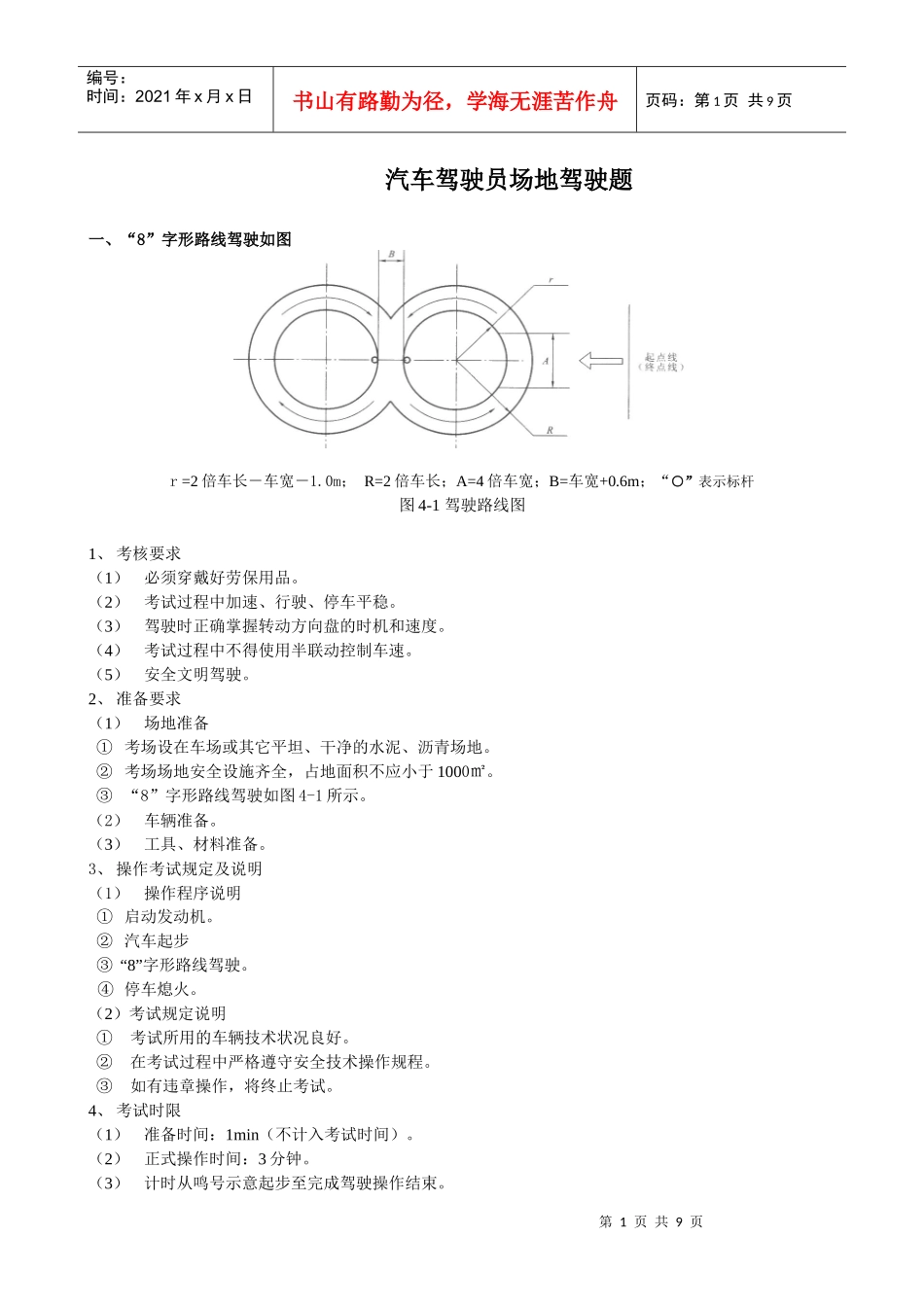 汽车驾驶员实际操作题_第1页