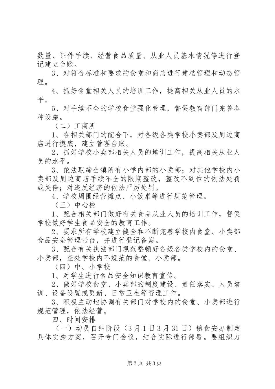 学校食品卫生安全专项整治方案 _第2页