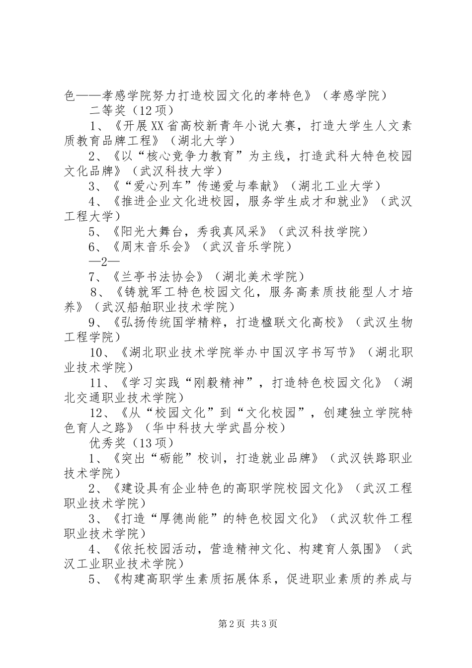 《高校校园文化建设成果文库》编撰参考实施方案 _第2页