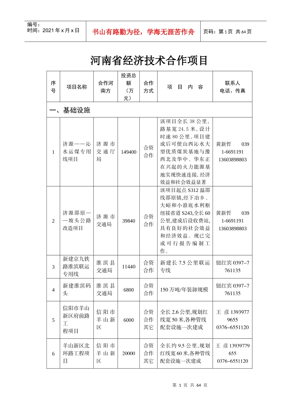 河南省经济技术合作项目_第1页