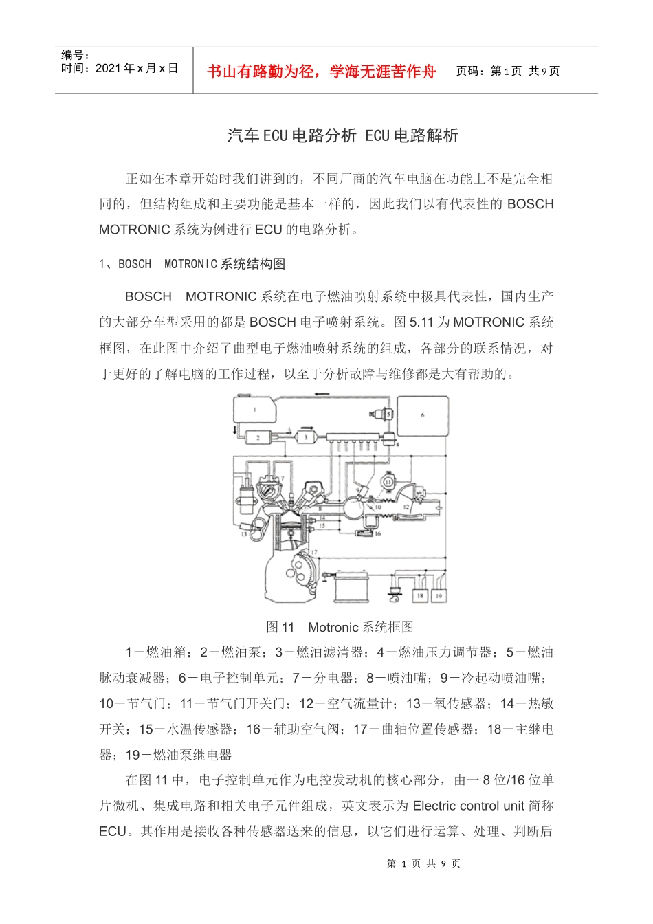 汽车ECU电路分析 ECU电路解析_第1页