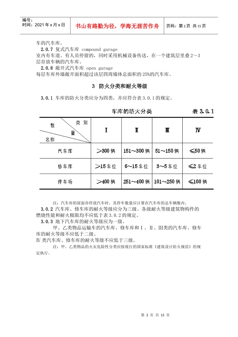汽车库、修车库、停车场防火设计规范_第2页