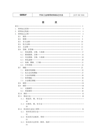 汽车工业常用材料标记方法