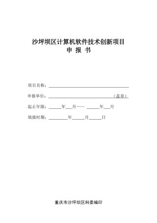 沙坪坝区计算机软件技术创新项目
