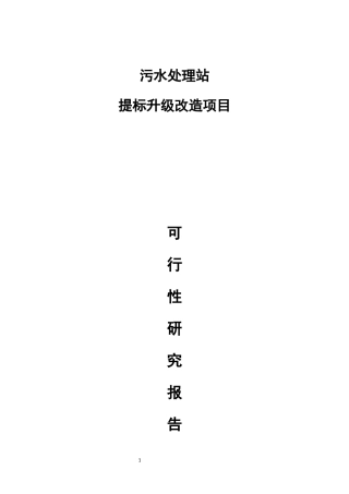 污水处理站提标升级项目可研报告