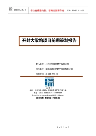 河南开封大梁路项目前期策划报告_97页