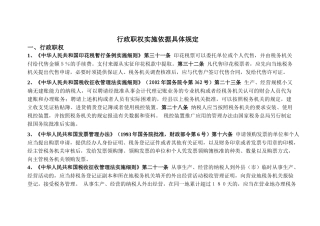 行政职权实施依据具体规定