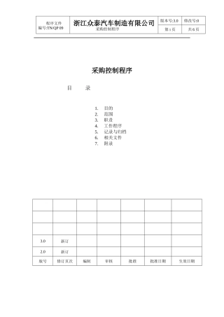 汽车厂采购控制程序