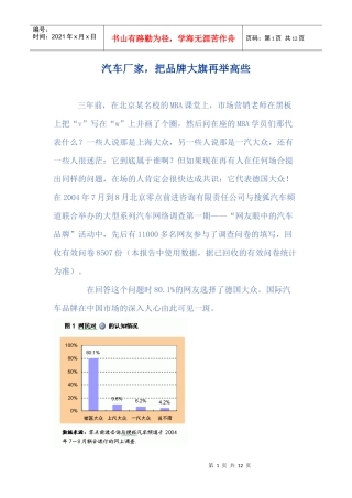 汽车厂家品牌调查(1)