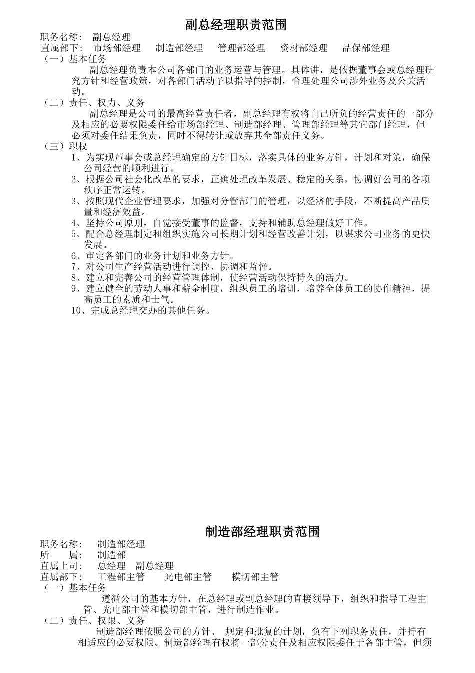 各部门岗位职责_第1页