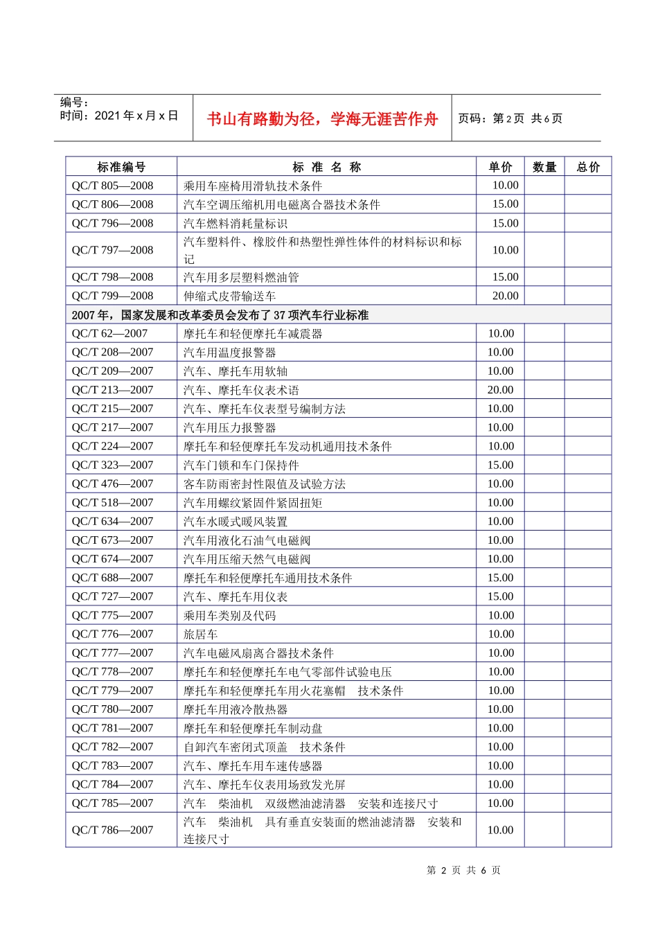 汽车行业标准在线订购单_第2页